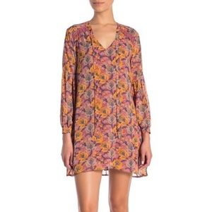 Floral Tie Front Shift Dress